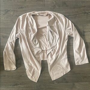 Allegra K Beige Open Front Cardigan, Size Small